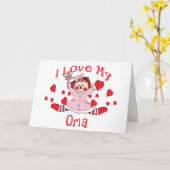 Ich Liebe meine Oma Rag Puppen & Herzen Karte (Gelbe Blume)