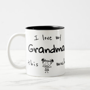 Ich liebe meine Oma-Typografie benanntes Mädchen G Zweifarbige Tasse