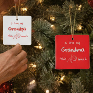 Ich liebe meine Oma-Typografie namens Grafik Rot Keramikornament