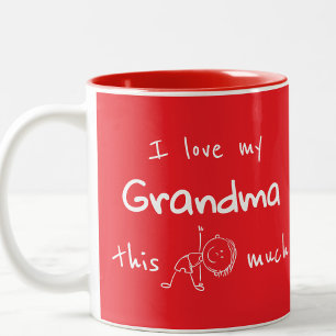Ich liebe meine Oma Typography Named Graphic Rot Zweifarbige Tasse