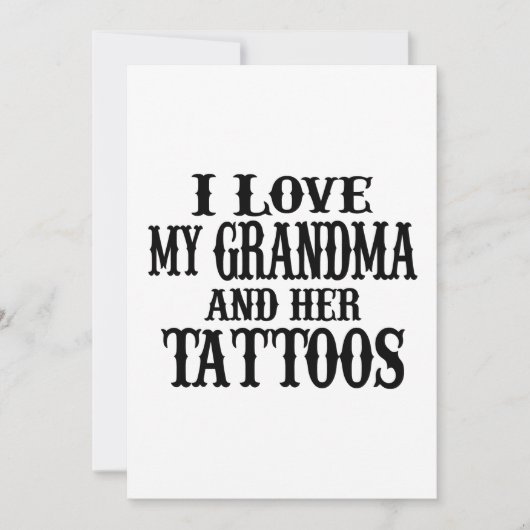 Ich Liebe meine Oma und ihre Tattoos Einladung (Vorderseite)