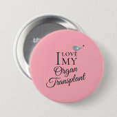 Ich Liebe meine Organtransplantation Rose rosa Tas Button (Vorne & Hinten)