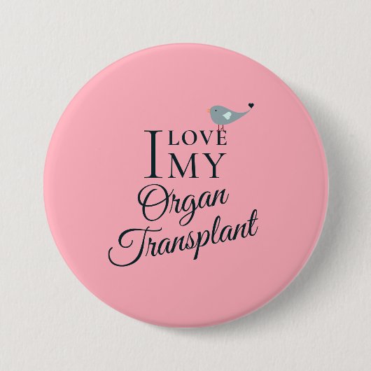 Ich Liebe meine Organtransplantation Rose rosa Tas Button (Vorderseite)