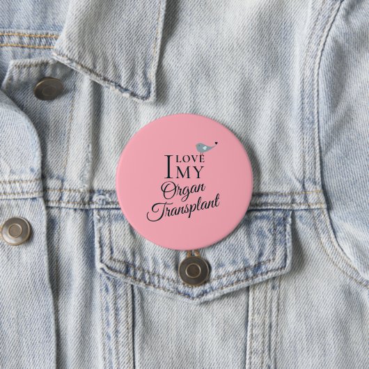 Ich Liebe meine Organtransplantation Rose rosa Tas Button (Beispiel)