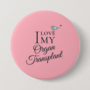 Ich Liebe meine Organtransplantation Rose rosa Tas Button