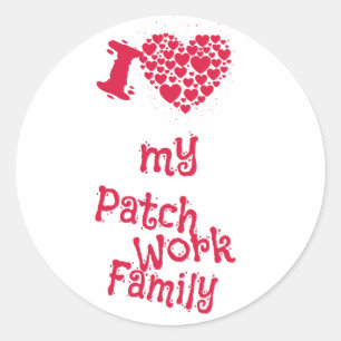 Ich liebe meine Patchwork-Familie - Eine Liebeserk Runder Aufkleber