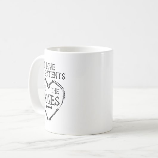 Ich Liebe meine Patienten an den Knochen-Chiroprak Kaffeetasse (Vorderseite Links)