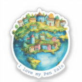 Ich Liebe meine Pen Pals Aufkleber (Vorderseite)