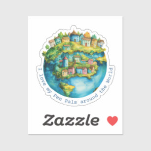 Ich Liebe meine Pen Pals um die Welt Aufkleber