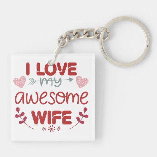 Ich Liebe meine phantastische Ehefrau Schlüsselanhänger (Rückseite)