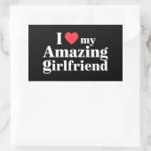 Ich Liebe meine Phantastische Freundin, ich höre m Rechteckiger Aufkleber (Tasche)