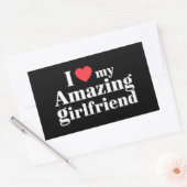 Ich Liebe meine Phantastische Freundin, ich höre m Rechteckiger Aufkleber (Umschlag)