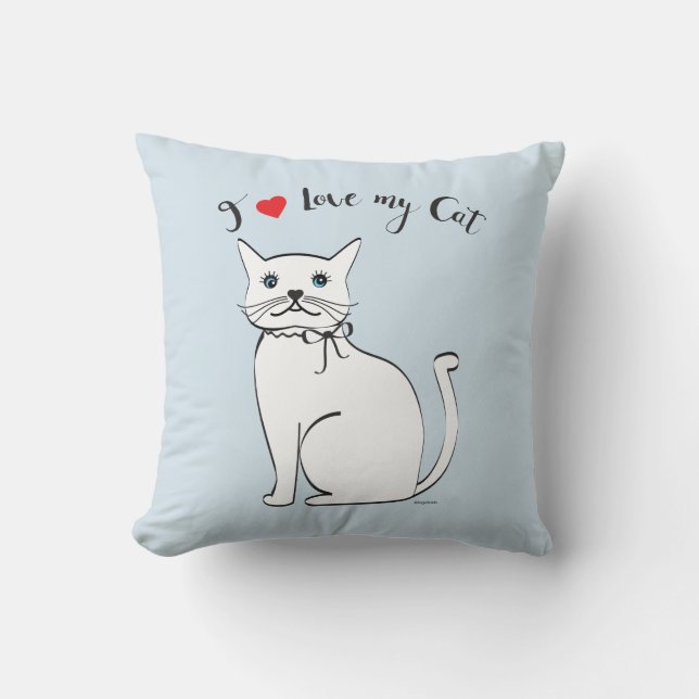 Ich Liebe meine phantastische Katze, stilvoll Kissen (Vorderseite)