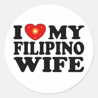 Ich Liebe meine philippinische Ehefrau Runder Aufkleber