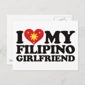 Ich Liebe meine philippinische Freundin Postkarte (Vorne/Hinten)