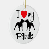 Ich Liebe meine Pitbullen Keramik Ornament (Rechts)