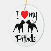 Ich Liebe meine Pitbullen Keramik Ornament (Links)