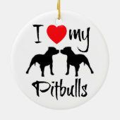 Ich Liebe meine Pitbullen Keramik Ornament (Hinten)