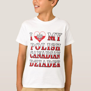 Ich Liebe meine polnisch-kanadische Dziadek-Flagge T-Shirt