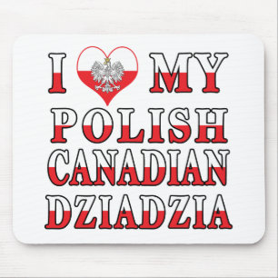 Ich Liebe meine polnisch-kanadische Dziadzia-Flagg Mousepad
