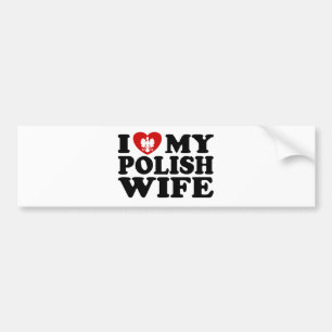 Ich Liebe meine polnische Ehefrau Autoaufkleber