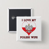 Ich Liebe meine polnische Ehefrau Button (Vorne & Hinten)