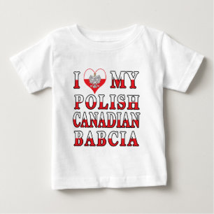 Ich Liebe meine polnische kanadische Flagge Babcia Baby T-shirt