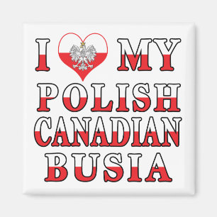 Ich Liebe meine polnische kanadische Flagge Magnet