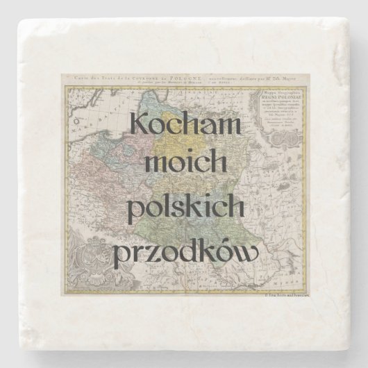Ich Liebe meine polnischen Vorfahren | Zollrechtli Steinuntersetzer (Vorderseite)