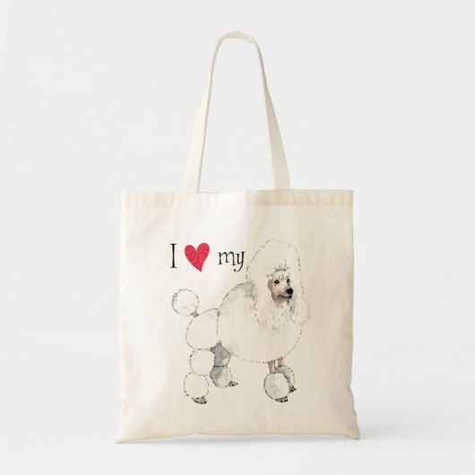 Ich Liebe meine Poodle Große Tasche (Vorne)