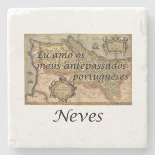 Ich Liebe meine portugiesischen Vorfahren {Neves} Steinuntersetzer