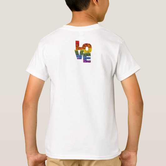 Ich Liebe meine Pride-Blume in Großherzenform T-Shirt (Rückseite)
