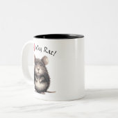Ich Liebe meine Ratte! Zweifarbige Tasse (Vorderseite Links)
