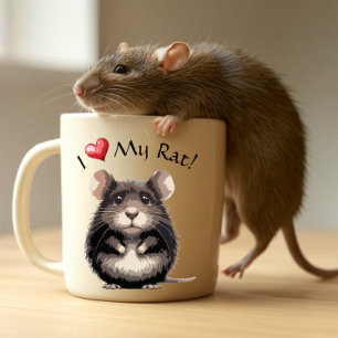 Ich Liebe meine Ratte! Zweifarbige Tasse