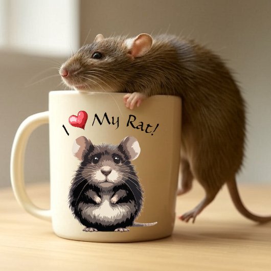 Ich Liebe meine Ratte! Zweifarbige Tasse