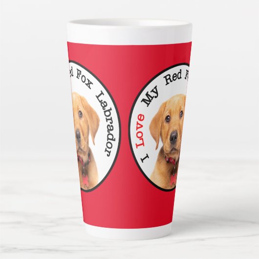 Ich Liebe meine Red Fox Labrador Latte Tasse (Vorderseite)