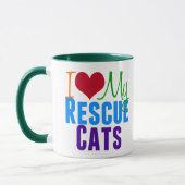 Ich Liebe meine Rettungskatzen Tasse (Links)
