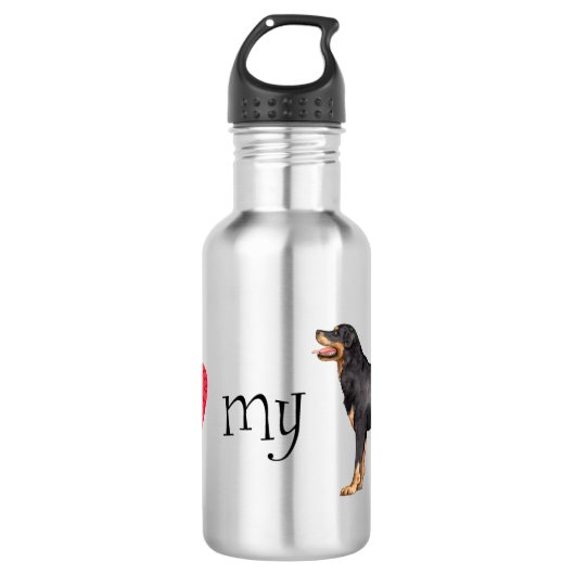 Ich Liebe meine Rottweiler Edelstahlflasche (Vorderseite)