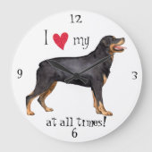 Ich Liebe meine Rottweiler Große Wanduhr (Vorderseite)