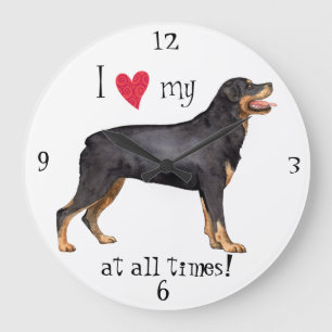 Ich Liebe meine Rottweiler Große Wanduhr