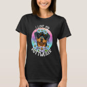 Ich Liebe meine Rottweiler Hund Mama Blume Welpen T-Shirt (Vorderseite)