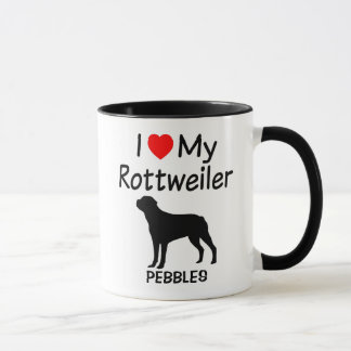 Ich Liebe meine Rottweiler Hund Silhouette Tasse