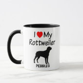 Ich Liebe meine Rottweiler Hund Silhouette Tasse (Links)