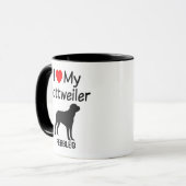 Ich Liebe meine Rottweiler Hund Silhouette Tasse (Vorderseite Links)