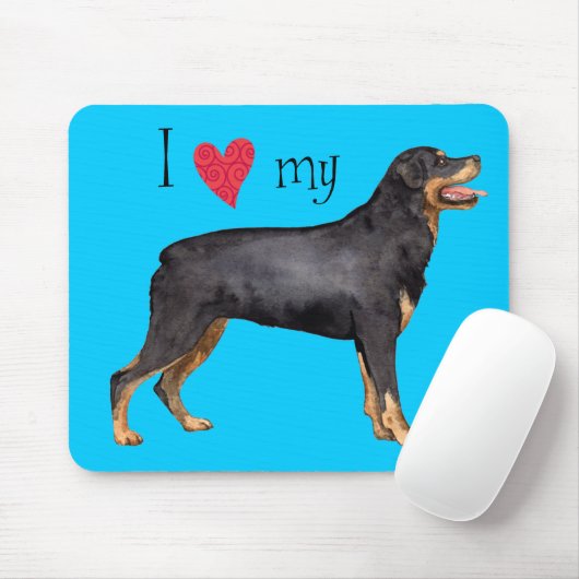 Ich Liebe meine Rottweiler Mousepad (Mit Mouse)