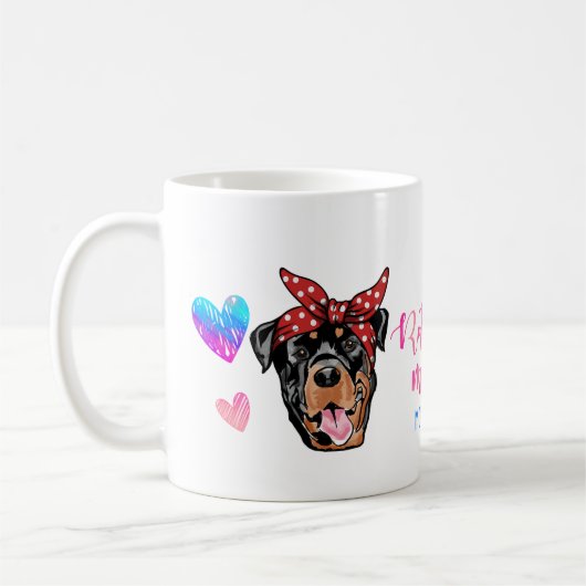 Ich Liebe meine Rottweilers Hund fühlen glühendes  Kaffeetasse (Links)