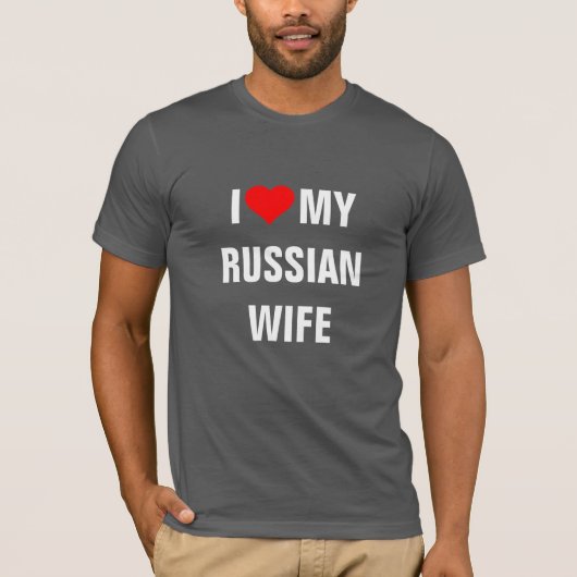 "Ich Liebe meine russische Ehefrau" T-Shirt (Vorderseite)