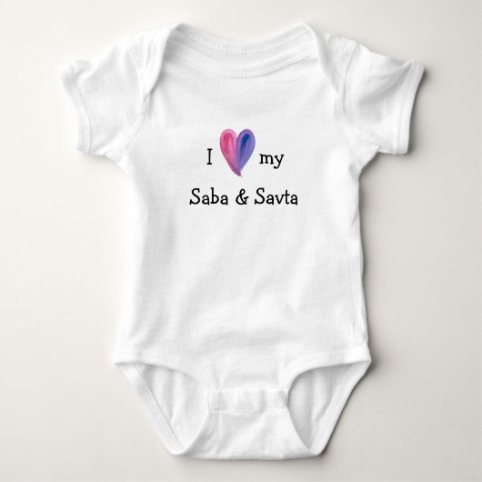 Ich Liebe meine Saba und Savta Baby Bodysuit Baby Strampler (Vorderseite)