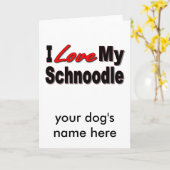 Ich Liebe meine Schnoodle Hunde Geschenke und Klei Karte (Gelbe Blume)