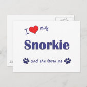 Ich Liebe meine Schnorchel (weiblicher Hund) Postkarte (Vorne/Hinten)